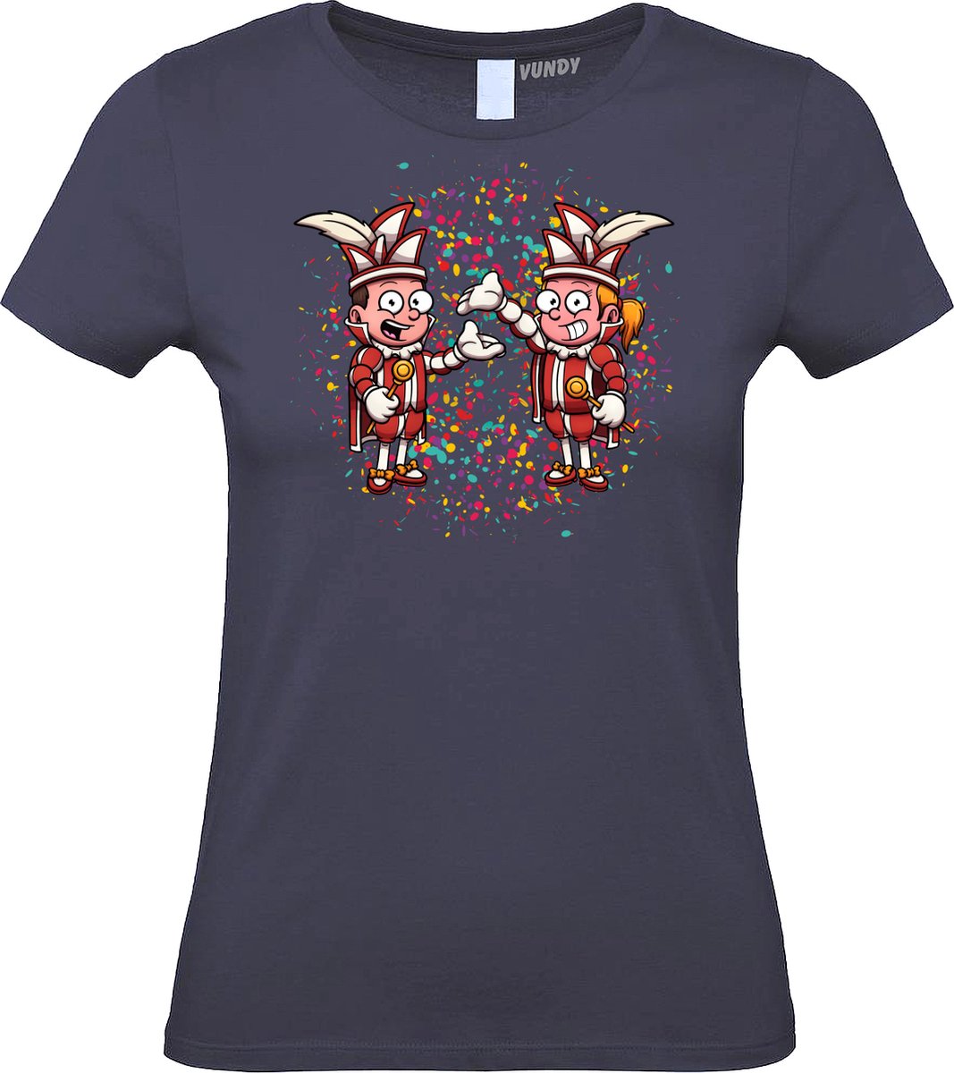 Dames T-shirt Carnavals Paar | Carnaval | Carnavalskleding Dames Heren | Navy | maat XL